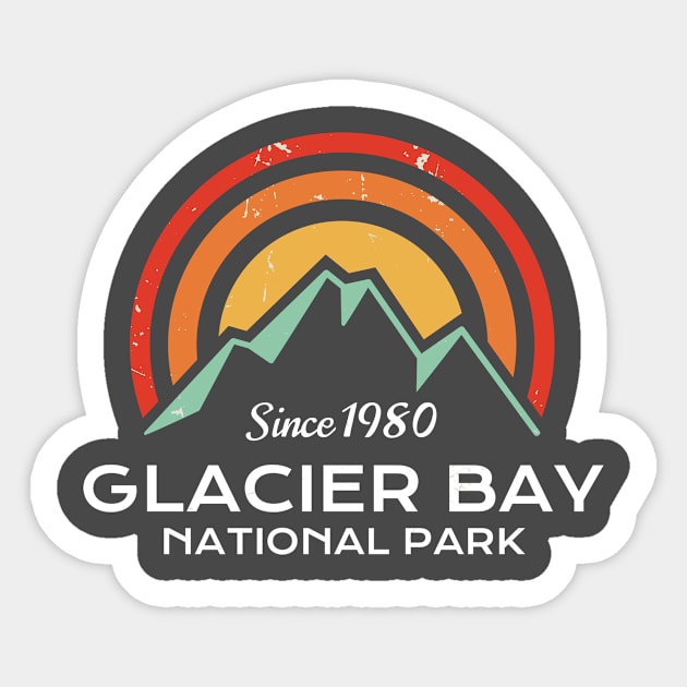 Glacier Bay National Park Retro Sticker by roamfree